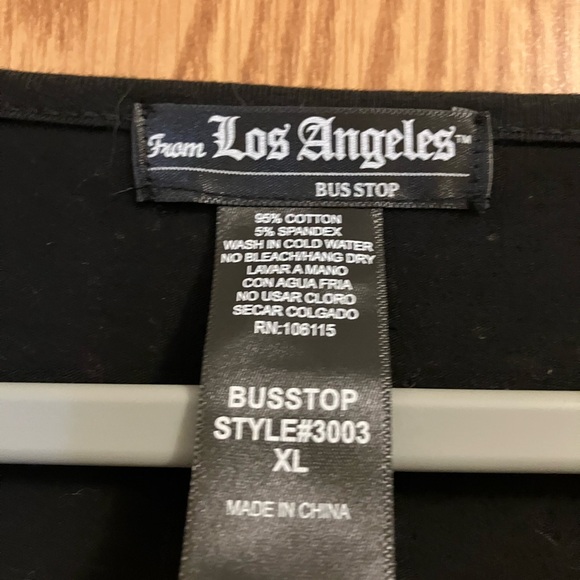 Los Angeles Bus Stop Black Angel Wing Graphic Top long sleeve Women’s XL - Picture 3 of 5